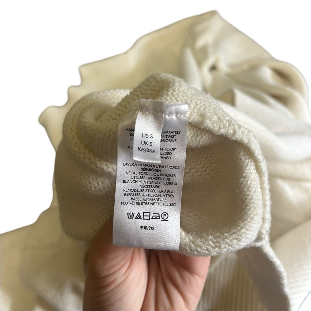Anthro Maeve White Ribbed Mockneck High Low Sweater Tunic Size Small - Picture 6 of 8